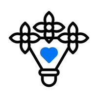 ramalhete ícone duotônico azul estilo namorados ilustração vetor elemento e símbolo perfeito.