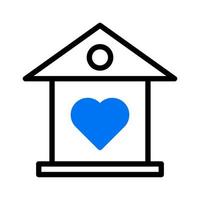 casa ícone duotônico azul estilo namorados ilustração vetor elemento e símbolo perfeito.