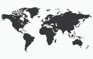 Preto e branco mão desenhado mundo mapa vetor
