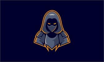 e-sport ninja mascote personagem logotipo vetor