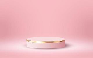 luxo 3d pódio para esvaziar Cosmético produtos mostrar cena em suave Rosa fundo vetor