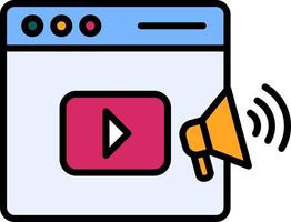 ícone de vetor de marketing de vídeo