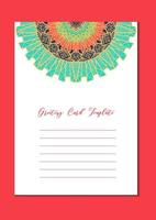 mandala oriental template card vetor