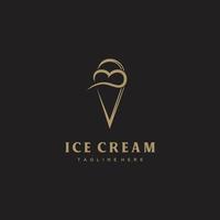 gelo creme linha arte minimalista logotipo Projeto vetor ícone ouro cor