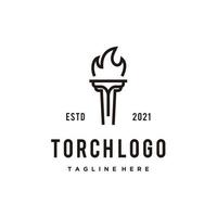 tocha minimalista linha arte logotipo Projeto ícone vetor inspiração