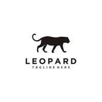 leopardo Preto cor silhueta logotipo Projeto ilustração vetor modelo