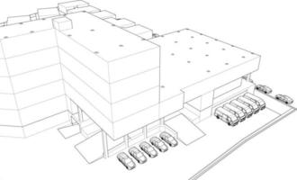 ilustração 3D do projeto de construção vetor