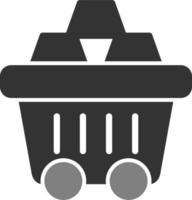 ícone de vetor de carrinho de mineração