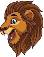desenho animado leão cabeça sorridente vetor