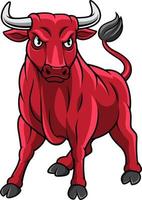 vermelho touro mascote vetor