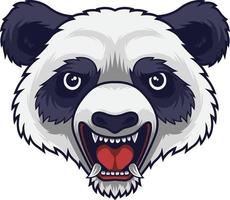 mascote de cabeça de panda com raiva vetor