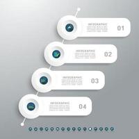 4 etapas de negócios processam infográficos de gráfico com ícones vetor