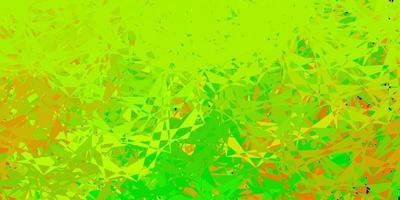 pano de fundo vector verde e amarelo escuro com triângulos, linhas.