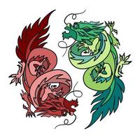 dragão chinês oriental feng shui vetor