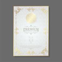 design de menu de mandala premium de luxo vetor