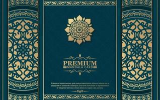 Fundo de mandala ornamental de luxo com padrão oriental islâmico árabe estilo premium vetor