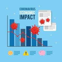 infográfico do impacto econômico do coronavírus vetor