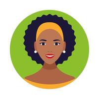 ícone de personagem avatar linda mulher negra vetor
