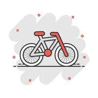 ícone de bicicleta dos desenhos animados em estilo cômico. pictograma de ilustração de sinal de bicicleta. conceito de negócio de veículo. vetor