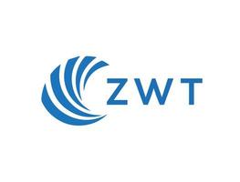 zwt carta logotipo Projeto em branco fundo. zwt criativo círculo carta logotipo conceito. zwt carta Projeto. vetor