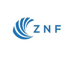 znf criativo círculo carta logotipo conceito. znf carta design.znf carta logotipo Projeto em branco fundo. znf criativo círculo carta logotipo conceito. znf carta Projeto. vetor