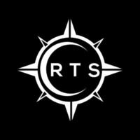 rts abstrato tecnologia círculo configuração logotipo Projeto em Preto fundo. rts criativo iniciais carta logotipo conceito. vetor