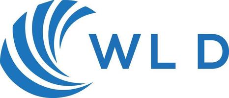 wld carta logotipo Projeto em branco fundo. wld criativo círculo carta logotipo conceito. wld carta Projeto. vetor