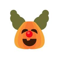 abóbora de halloween com ícone de estilo simples de palhaço malvado vetor