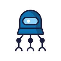 ícone de tecnologia isolada de robô ciborgue vetor