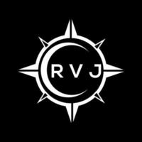 rvj abstrato tecnologia círculo configuração logotipo Projeto em Preto fundo. rvj criativo iniciais carta logotipo conceito. vetor