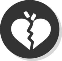 design de ícone de vetor de coração partido