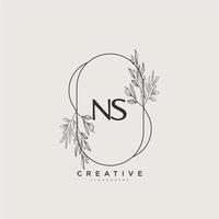 ns beleza vetor inicial logotipo arte, caligrafia logotipo do inicial assinatura, casamento, moda, joalheria, butique, floral e botânico com criativo modelo para qualquer companhia ou negócios.