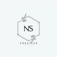 ns beleza vetor inicial logotipo arte, caligrafia logotipo do inicial assinatura, casamento, moda, joalheria, butique, floral e botânico com criativo modelo para qualquer companhia ou negócios.