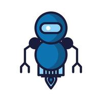ícone isolado de ciborgue flutuante de robô vetor