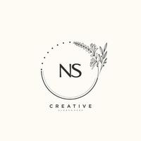 ns beleza vetor inicial logotipo arte, caligrafia logotipo do inicial assinatura, casamento, moda, joalheria, butique, floral e botânico com criativo modelo para qualquer companhia ou negócios.