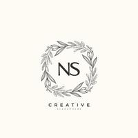 ns beleza vetor inicial logotipo arte, caligrafia logotipo do inicial assinatura, casamento, moda, joalheria, butique, floral e botânico com criativo modelo para qualquer companhia ou negócios.