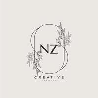 nz beleza vetor inicial logotipo arte, caligrafia logotipo do inicial assinatura, casamento, moda, joalheria, butique, floral e botânico com criativo modelo para qualquer companhia ou negócios.