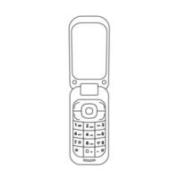 giro célula telefone esboço ícone ilustração em isolado branco fundo vetor