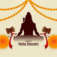 feliz maha Shivratri hindu religioso festival cumprimento fundo vetor