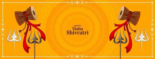 feliz maha Shivratri tradicional senhor shiva festival bandeira Projeto vetor