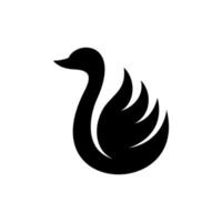 cisne silhueta ilustração criativo logotipo vetor