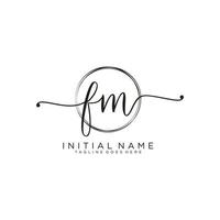 inicial fm feminino logotipo coleções modelo. caligrafia logotipo do inicial assinatura, casamento, moda, joalheria, butique, floral e botânico com criativo modelo para qualquer companhia ou negócios. vetor