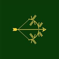 arco arqueiro ramo folha moderno criativo logotipo Projeto vetor