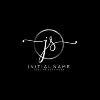 inicial js feminino logotipo coleções modelo. caligrafia logotipo do inicial assinatura, casamento, moda, joalheria, butique, floral e botânico com criativo modelo para qualquer companhia ou negócios. vetor