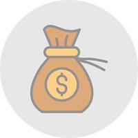design de ícone de vetor de saco de dinheiro