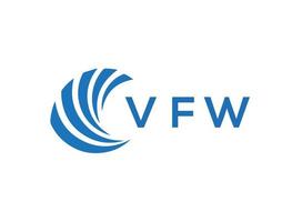 vfw carta logotipo Projeto em branco fundo. vfw criativo círculo carta logotipo conceito. vfw carta Projeto. vetor