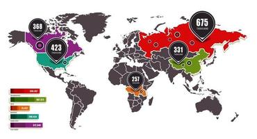 vetor de mapa mundial infográficos