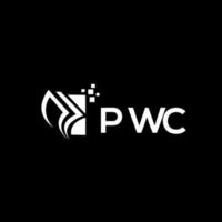 pwc criativo iniciais crescimento gráfico carta logotipo conceito. pwc o negócio finança logotipo design.pwc crédito reparar contabilidade logotipo Projeto em Preto fundo. pwc criativo iniciais crescimento gráfico carta vetor