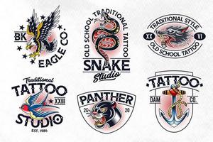 emblemas de vetor de tatuagem da velha escola