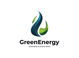vetor logotipo verde energia óleo fogo chama